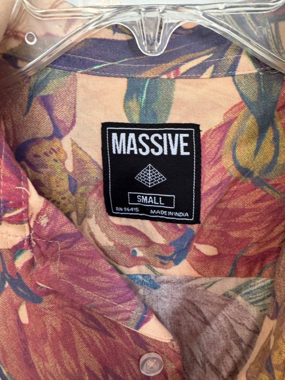 Massive Pink Tropical Flamingo Hawaiian Button Down Shirt Small Summer Beach Sm - Picture 3 of 6
